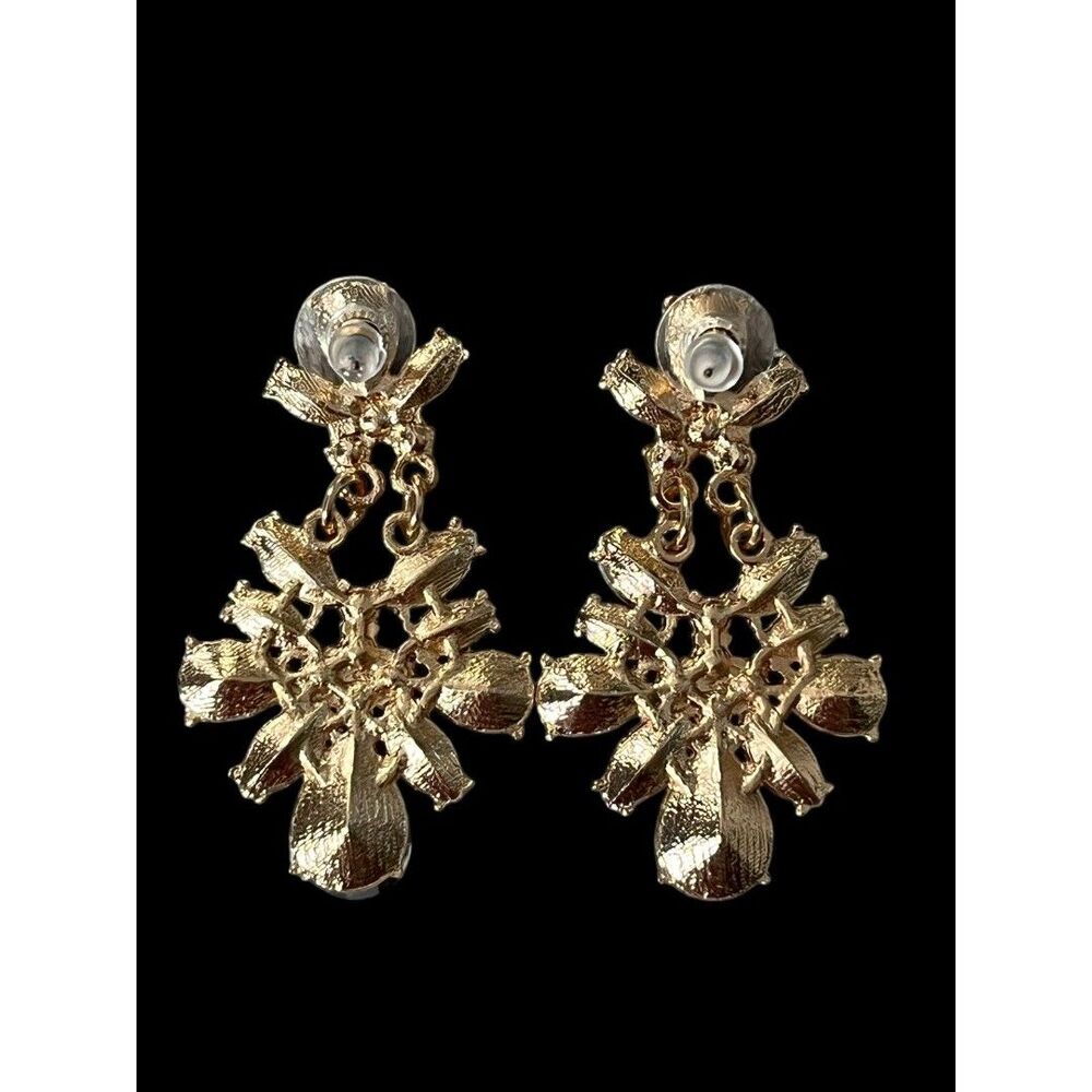 Mardi Gras Earrings, Glittery Rhinestone Party Jewelry - Picture 4 of 4